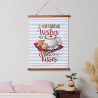 Tapisserie Suspendue Vœux de pain d'épice et baisers de gui - Fêtes
