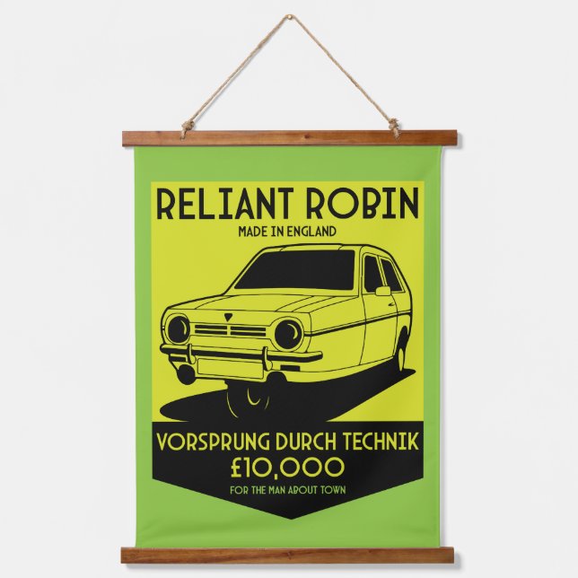 Tapisserie Suspendue Voiture britannique Reliant Robin (Recto)