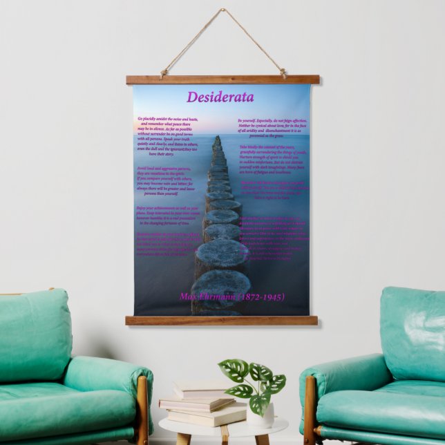 Tapisserie Suspendue Vue mer océan avec des pillions boisés (Salon)