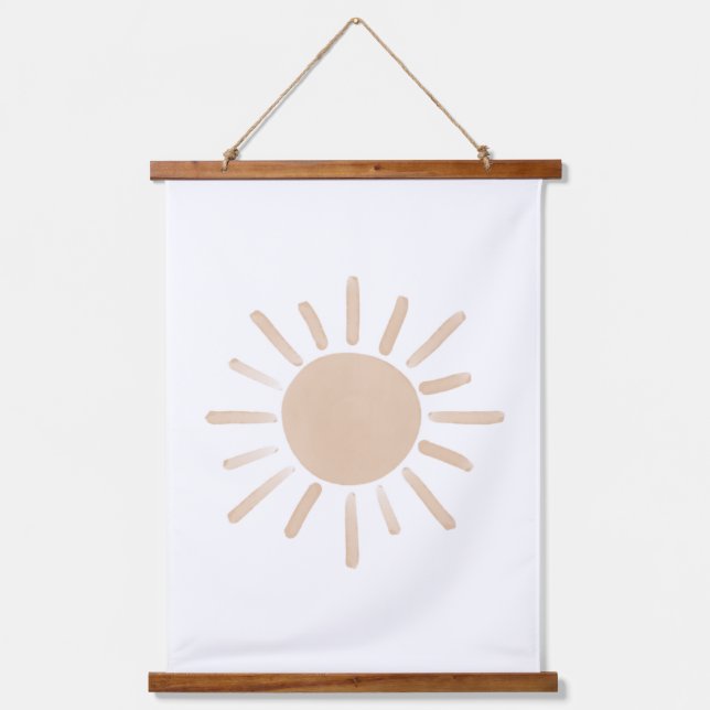 Tapisserie Suspendue Watercolor Sun Genre Neutre Nursery (Recto)