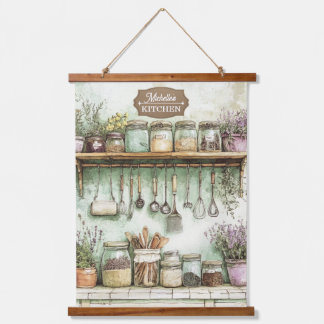 Tapisserie Suspendue Watercolor Vintage Kitchen