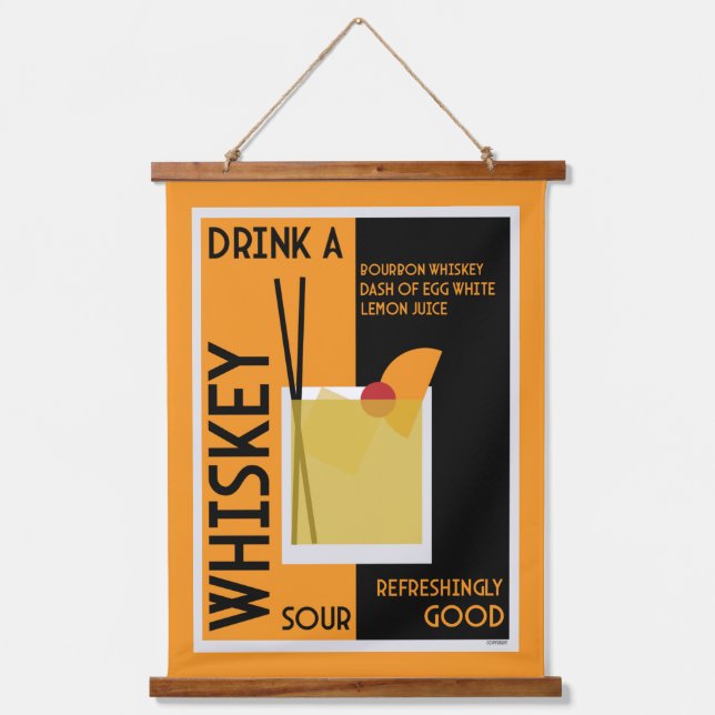 Tapisserie Suspendue Whiskey Sour Cocktail Napkin (Recto)