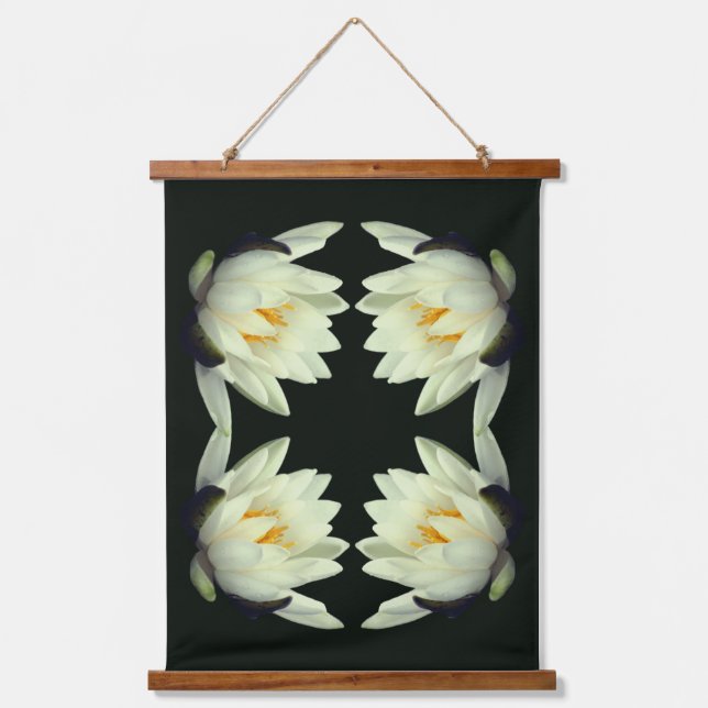 Tapisserie Suspendue White Water Lily Lotus Flower Abstract (Recto)