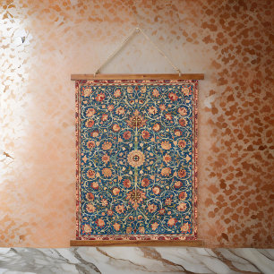 Tapisserie Suspendue William * Morris Pêche Turquoise Florale