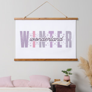 Tapisserie Suspendue Winter Wonderland - Typographie Festive Art