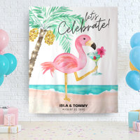 Tapisserie Tropicale Fête de la Plage aux Flamants