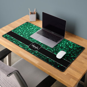 Tapisserie vert émeraude avec paillettes fausses s