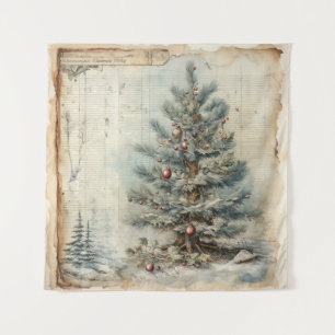 Tapisserie vintage Blue Christmas Tree