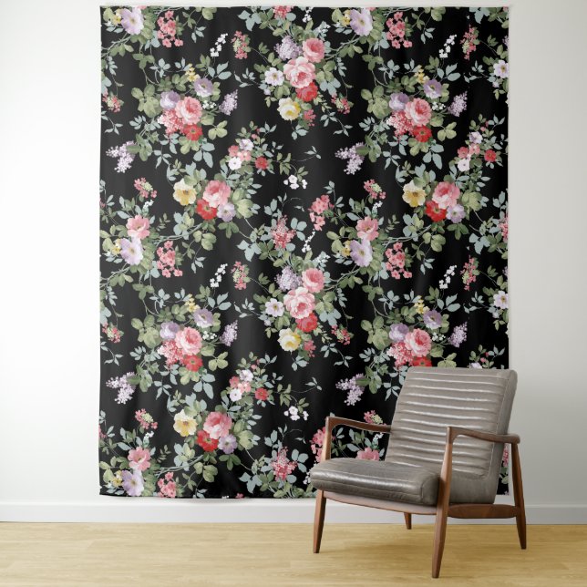 Tapisserie Vintage noire (En situation)