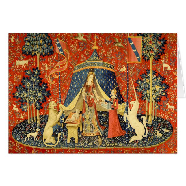 Tapisseries Unicorne Lady Legend Médiéval (Devant horizontal)