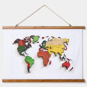 Tapisseries World Map Colorées