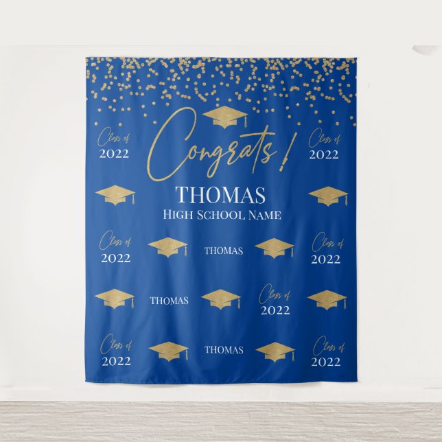 Tapiz Step and repeat Graduation Backdrop banner Tapestry (Front)