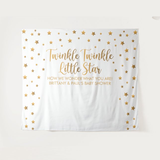 Tapiz Twinkle Twinkle Little Star Baby Shower bann Tapestry (Front (Horizontal))