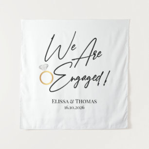 Tapiz We Are Engaged! Backdrop Tapestry