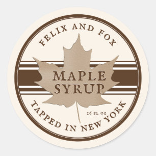 Tapped in New York Maple Syrup Label Antique White