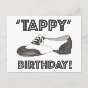 Tappy Birthday Tap Dance Shoe Party Invitation Postcard
