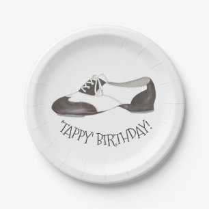 Tappy Happy Birthday Dance Teacher Tap Shoe Dancer Paper Plate