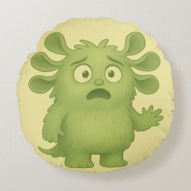 Tapsi Kissen das sensible, reizoffene ADHS-Monster Round Pillow (Front)