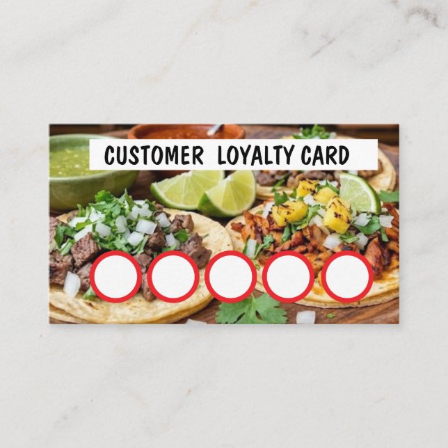 TAQUERIA - CUSTOMER  LOYALTY CARD  (Front)