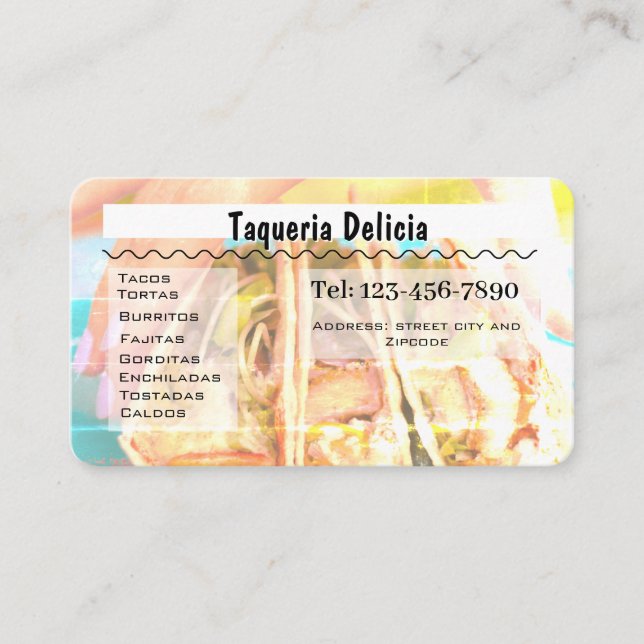 taqueria / restaurant editable card  (Front)