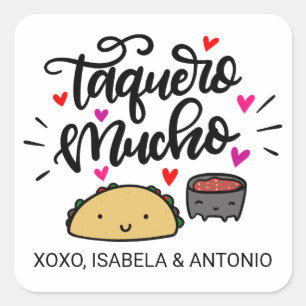 Taquero Mucho, personalized Square Sticker