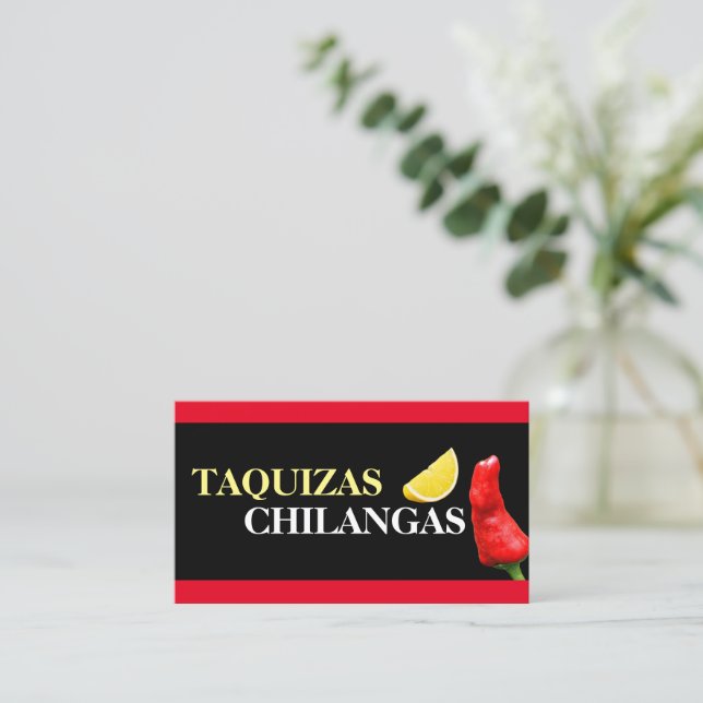 Taquizas chilangas business card (Standing Front)