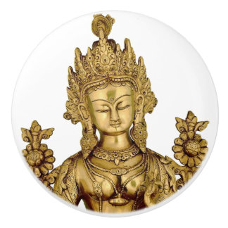 Tara Buddha Buddhist Goddess Yoga Tibet Art Peace Ceramic Knob