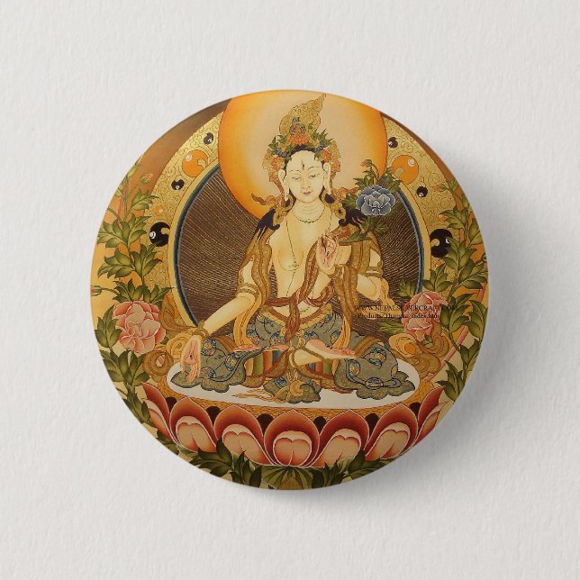 Tara (Female Buddha) 2 Inch Round Button (Front)