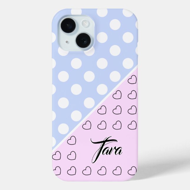 Tara - Name Template - Light Blue And Pastel Pink Case-Mate iPhone Case (Back)