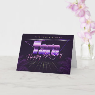Tara Name Vorname lila retro Karte Geburtstag Card