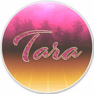Tara Prénom Golden Pink Autocollants