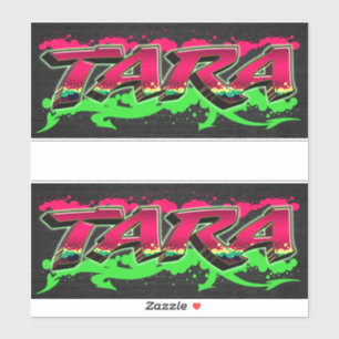 Tara Prénom Nom Graffiti Autocollants
