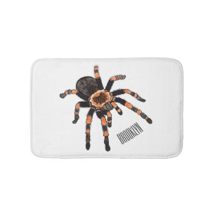 Tarantula cartoon illustration bath mat