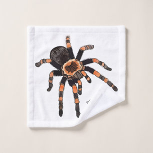 Tarantula cartoon illustration bath towel set