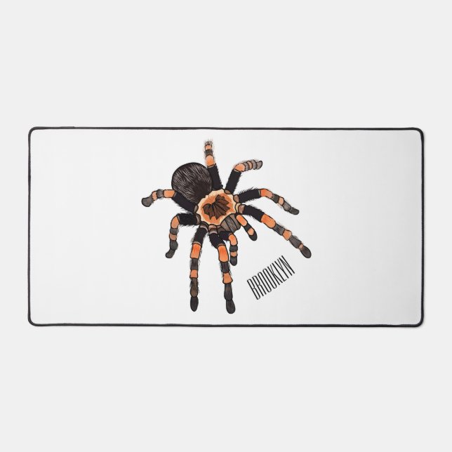 Tarantula cartoon illustration desk mat (Front)