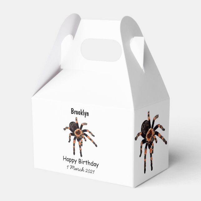 Tarantula cartoon illustration favor box (Front Side)