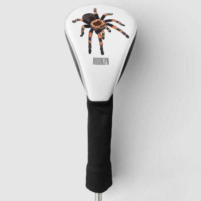 Tarantula cartoon illustration golf head cover (Front)