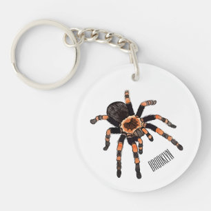 Tarantula cartoon illustration keychain