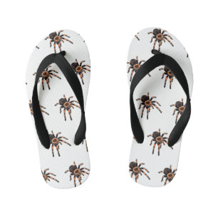 Tarantula cartoon illustration kid's flip flops