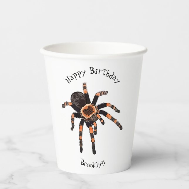 Tarantula cartoon illustration paper cups (Front)