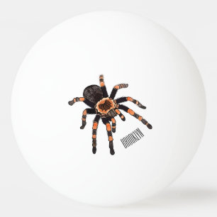 Tarantula cartoon illustration ping pong ball