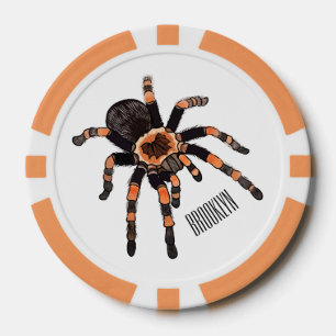 Tarantula cartoon illustration poker chips