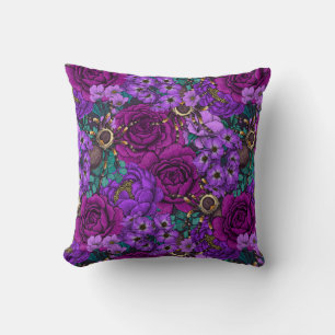 Tarantula garden 3 throw pillow