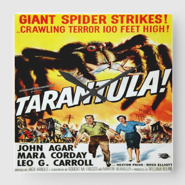 Tarantula Horror Movie Film - Square Clock (Front)