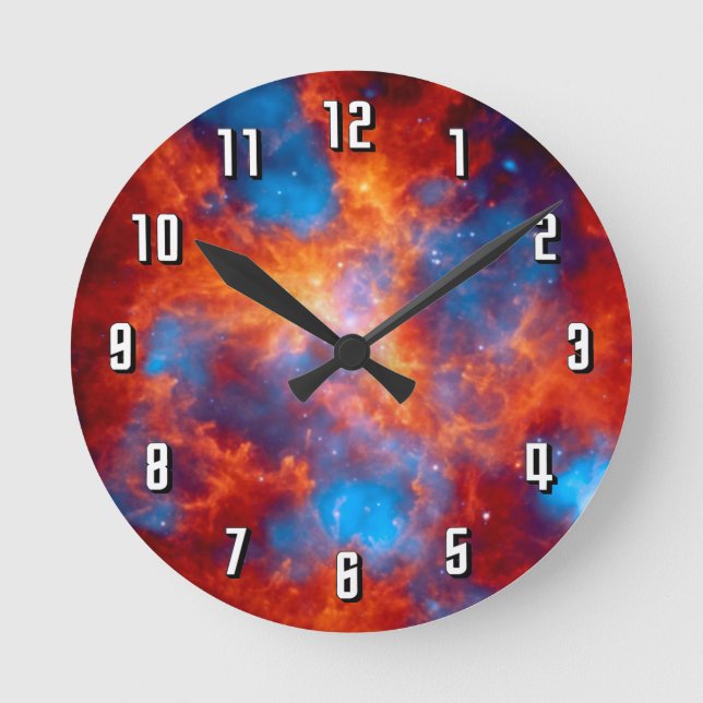 Tarantula Nebula Colourful Infrared Space Photo Round Clock (Front)