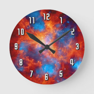 Tarantula Nebula Colourful Infrared Space Photo Round Clock