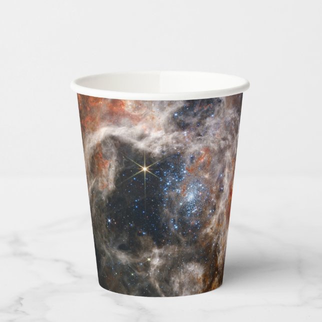 Tarantula Nebula Image from JWST Paper Cups (Left)