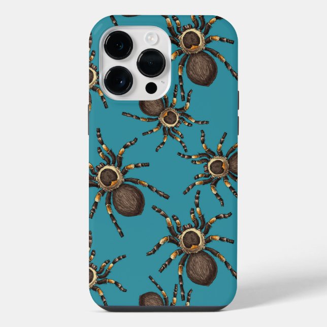 Tarantula on blue iPhone case (Back)