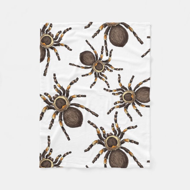 Tarantula on white fleece blanket (Front)
