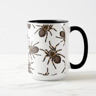 Tarantula on white mug